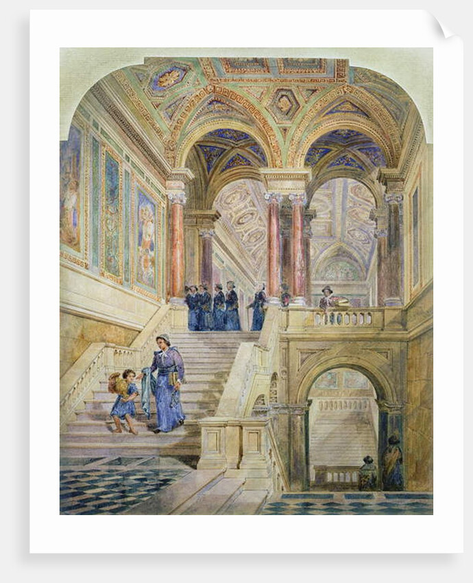 Design for the staircase of Leeds Town Hall, 1853-58 by Cuthbert Brodrick