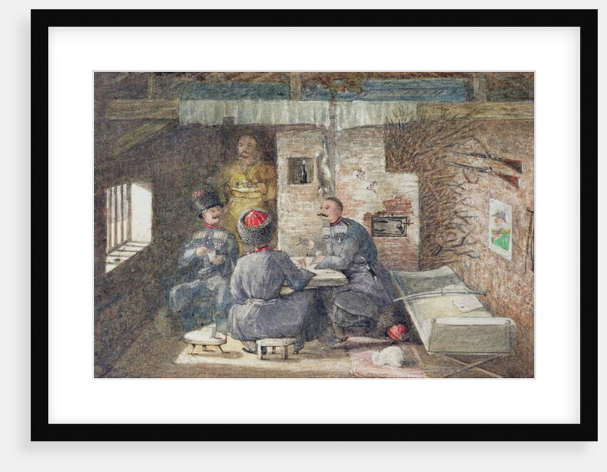 Cossak Hut Interior in Russia, 12 Miles West of Kertch, 1855 by General E.W. Wray