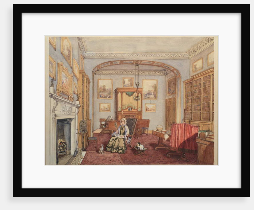 Library - Music Room with the Northwick Bacchus and Ariadne after Titian, c.1830 by English School