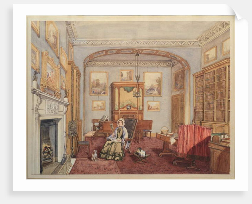 Library - Music Room with the Northwick Bacchus and Ariadne after Titian, c.1830 by English School