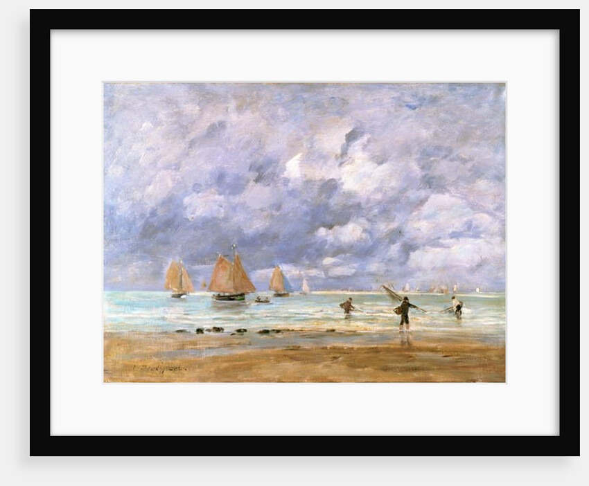 Fishermen and Sailboats in Trouville, 1892 by Eugene Louis Boudin