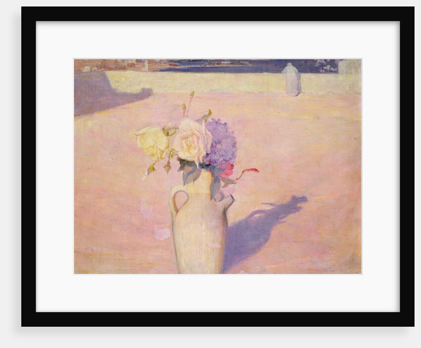 Flowers in a Vase against a background of Mustapha, Algiers, 1891 by Charles Edward Conder
