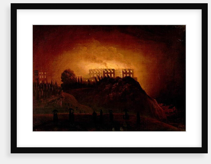 Nottingham Castle on Fire, 10 October 1831, mid-19th century by Henry Dawson