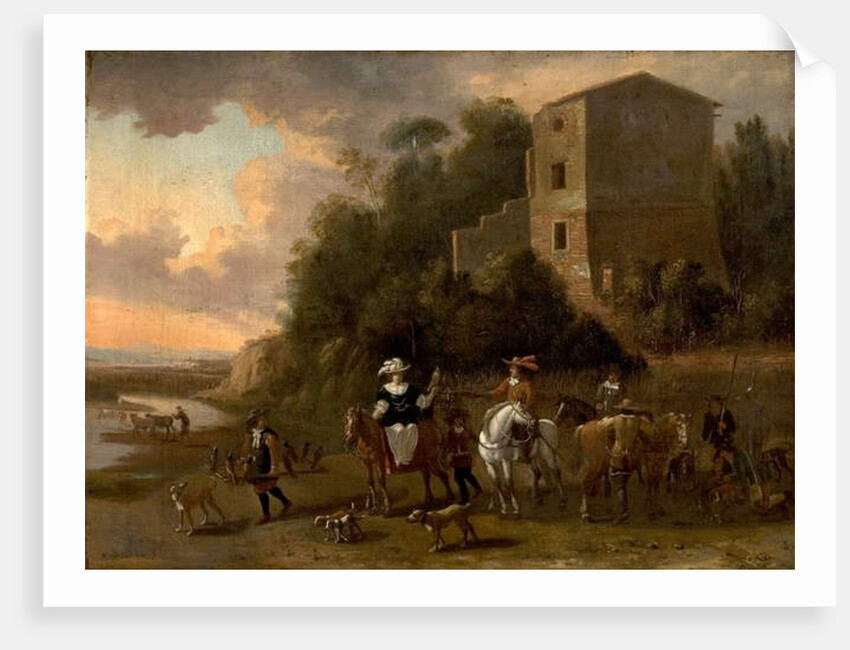 Hawking Party by Flemish School