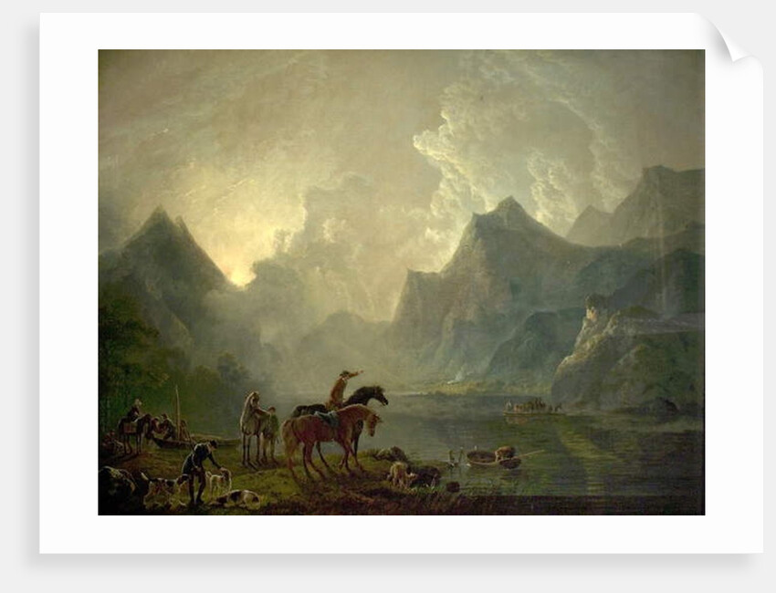 Llanberis Lake and Dolbadarn Castle, North Wales, 1777 by George the Elder Barret