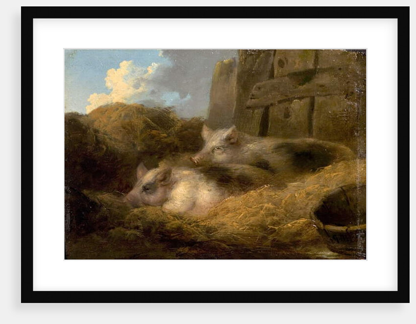 Two Pigs in Straw by George Morland
