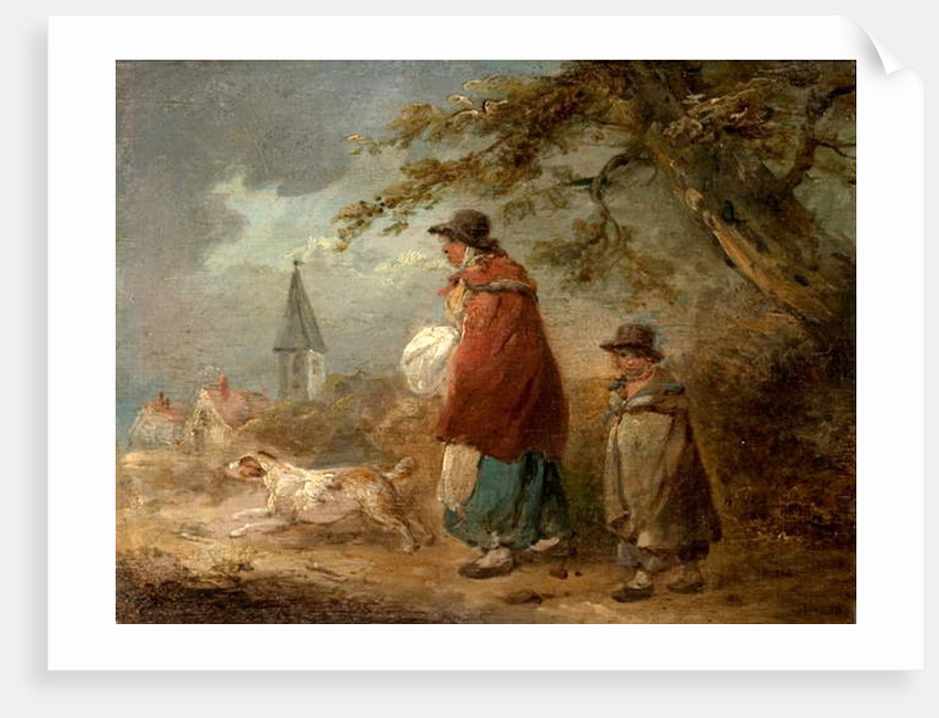 Woman, Child and Dog on a Road by George Morland
