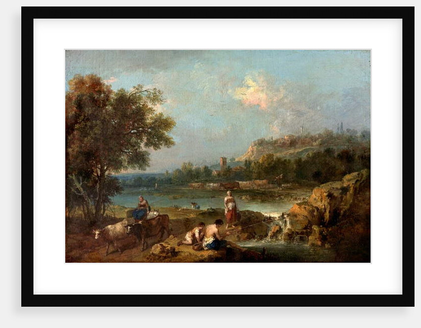 River Scene with Peasants by Francesco Zuccarelli