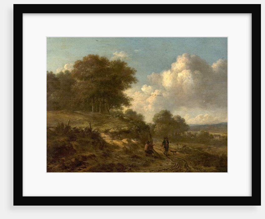 Landscape with Peasants and a Dog by Jan Wijnants