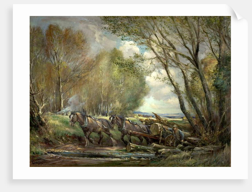 Hauling Timber, Stirlingshire, Scotland by Henry Morley