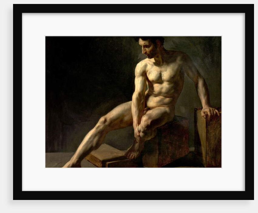 Seated Male Nude by Jean-Baptiste Edouard Detaille