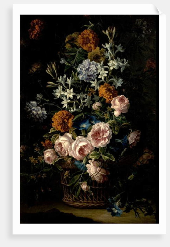 Flowers in a Basket by Jean-Baptiste Monnoyer