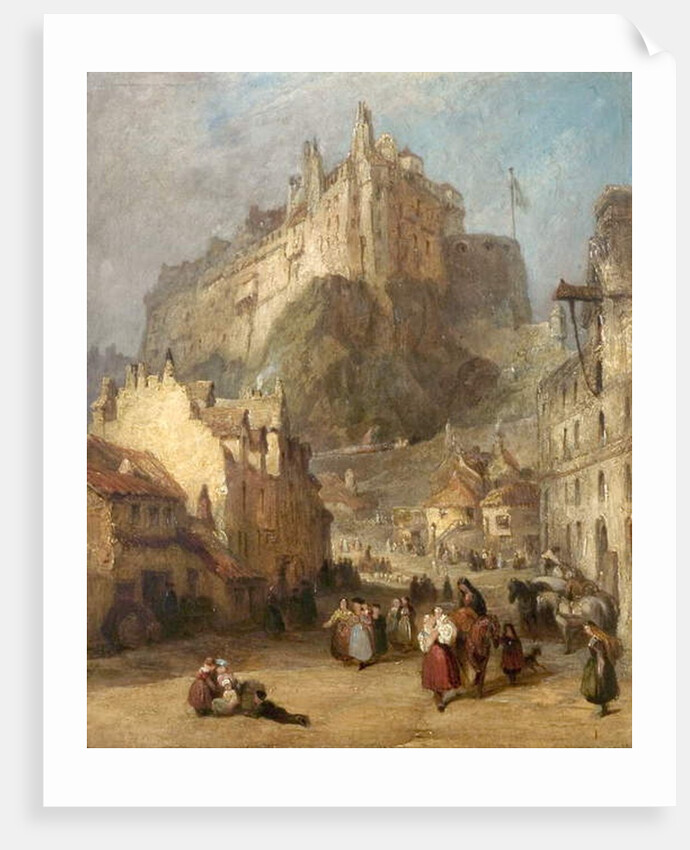 Edinburgh Castle from the Grass Market, Scotland by George Jones