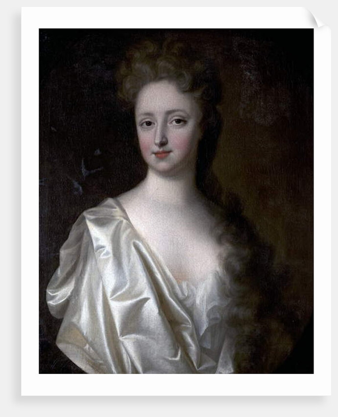 Portrait of a Young Woman in White Satin by English School