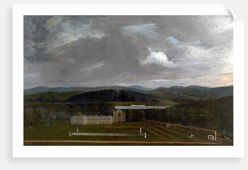 East View of Newstead Abbey, Nottinghamshire and the Great Garden, 1758 by Richard Byron