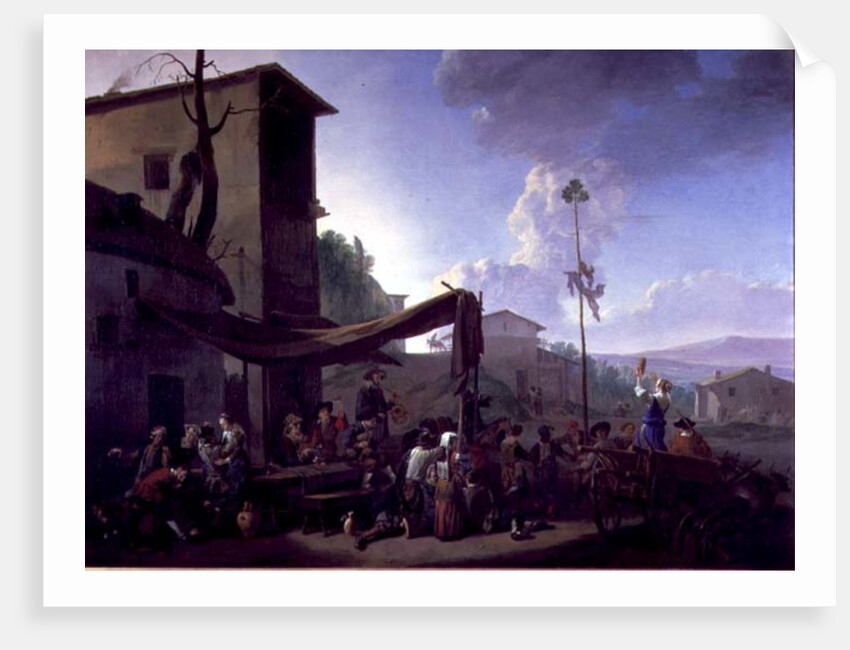 Village Scene with Peasants Merrymaking by Johannes Lingelbach