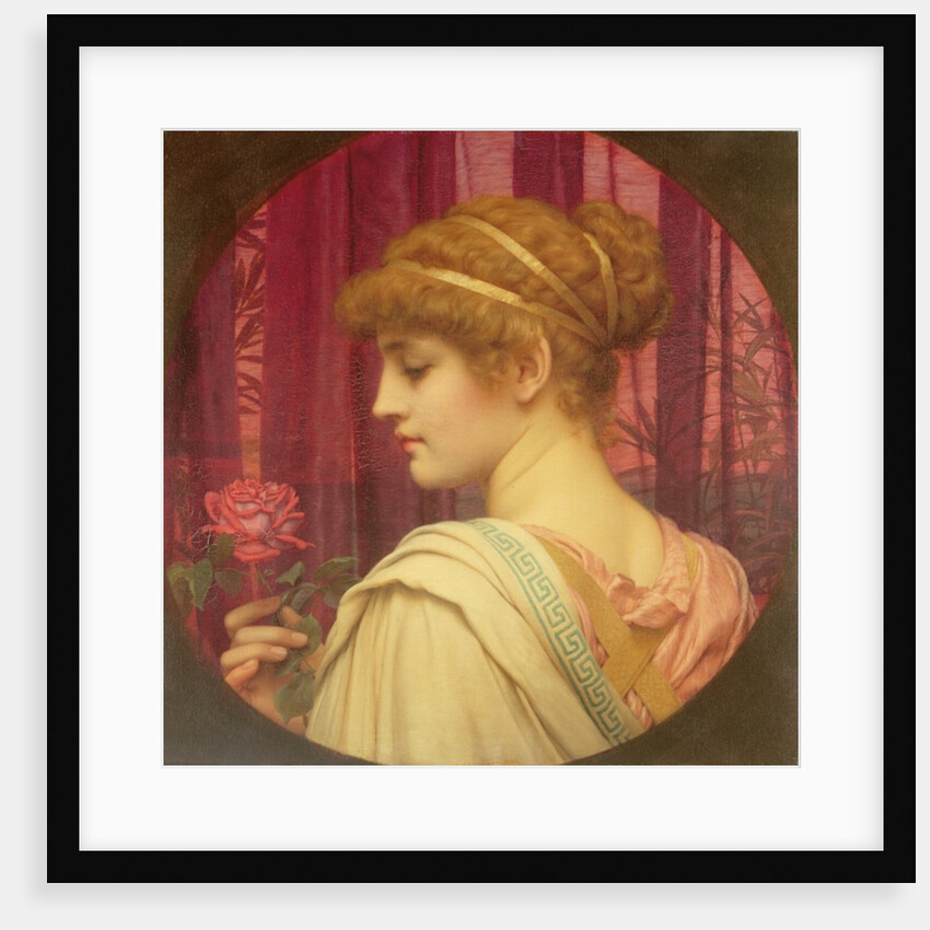 Girl with Red Rose by John William Godward