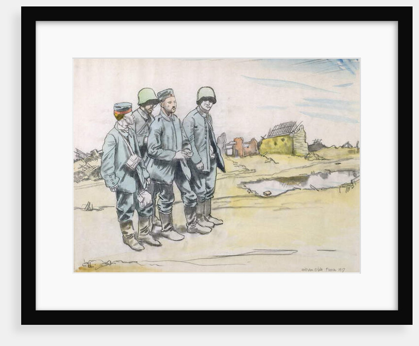Four German Prisoners by a French Village, 1917 by William Orpen