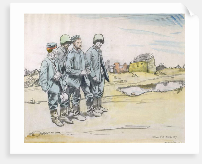 Four German Prisoners by a French Village, 1917 by William Orpen
