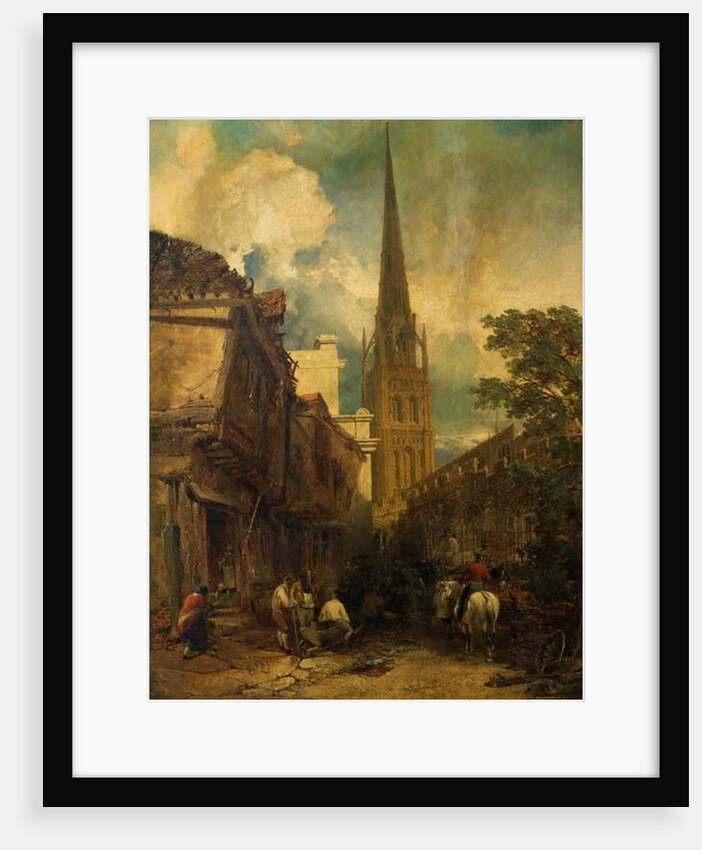 Bayley Lane, with Drapers Hall and St. Michael's Church, Coventry, 1851 by Edmund John Niemann