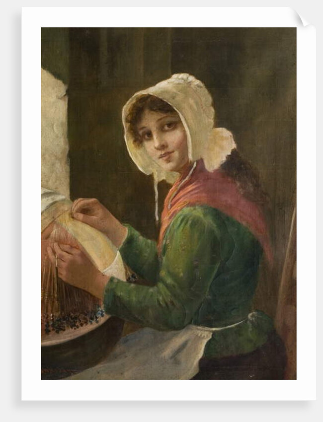 Young Woman Lacemaking, late 19th-early 20th century by David W. Haddon