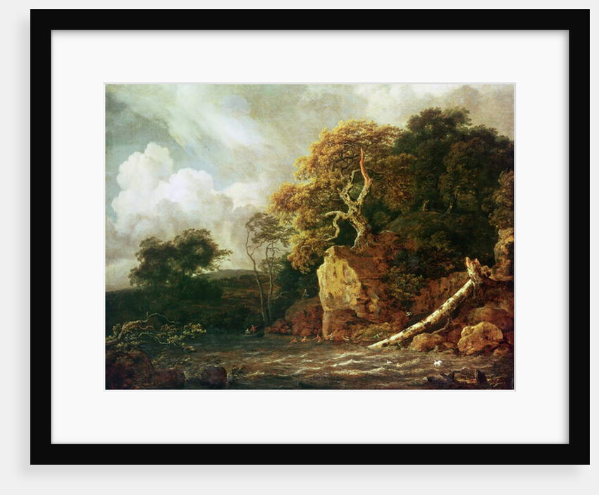 Landscape with a River by Jacob Isaaksz. or Isaacksz. van Ruisdael