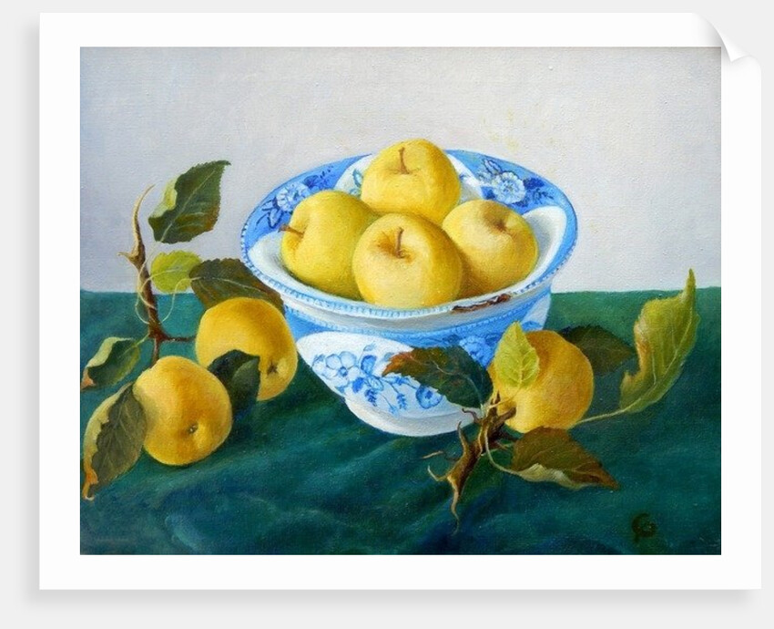Apples in a Blue Bowl, 2014 by Cristiana Angelini