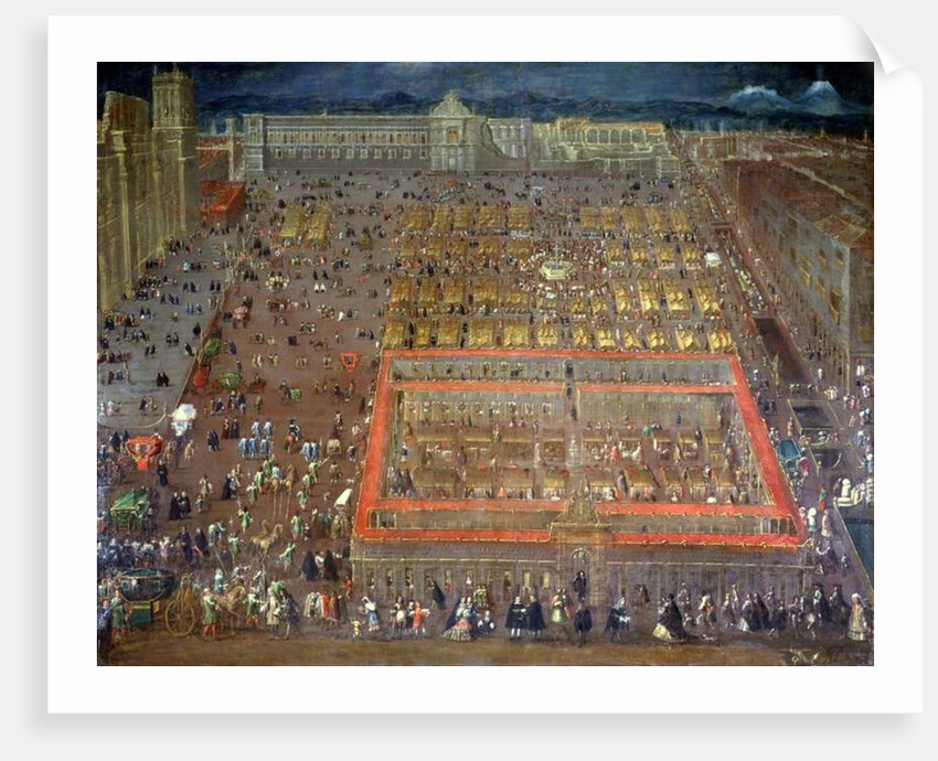 View of the Plaza Mayor, Mexico City, c.1695 by Cristobal de Villalpando