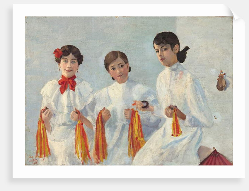Trois jeunes Sevillanes - Painting by Auguste BREAL by Auguste Breal