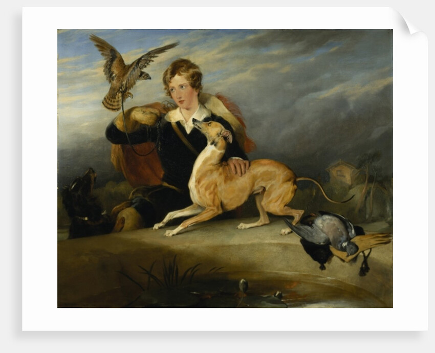 Richard Cavendish with 'Spot', the 6th Duke of Devonshire's Italian greyhound, c.1828 by Edwin Landseer