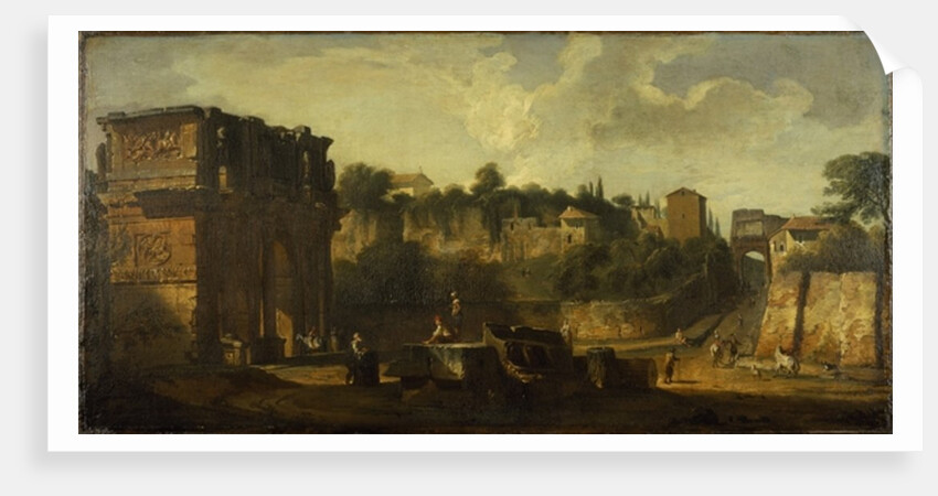 A view of the Arches of Constantine and of Titus, Rome by Giovani Paolo (attr. to) Panini