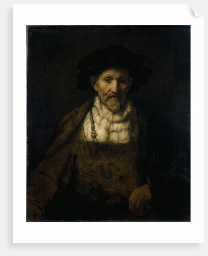 An old man in fanciful costume by Rembrandt Harmensz. van Rijn