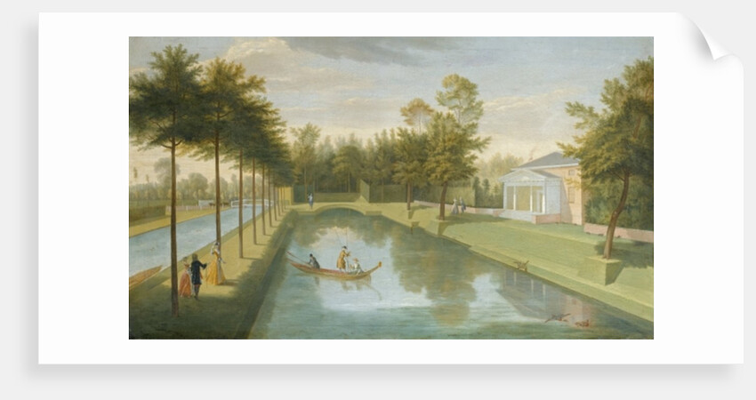 View of the Temple by the water, with the basin and long canal, Chiswick Villa by Pieter Andreas Rysbrack