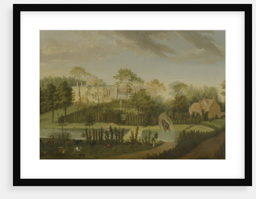 View of the terrace looking across the canal to the side of the villa, Chiswick Villa by Pieter Andreas Rysbrack