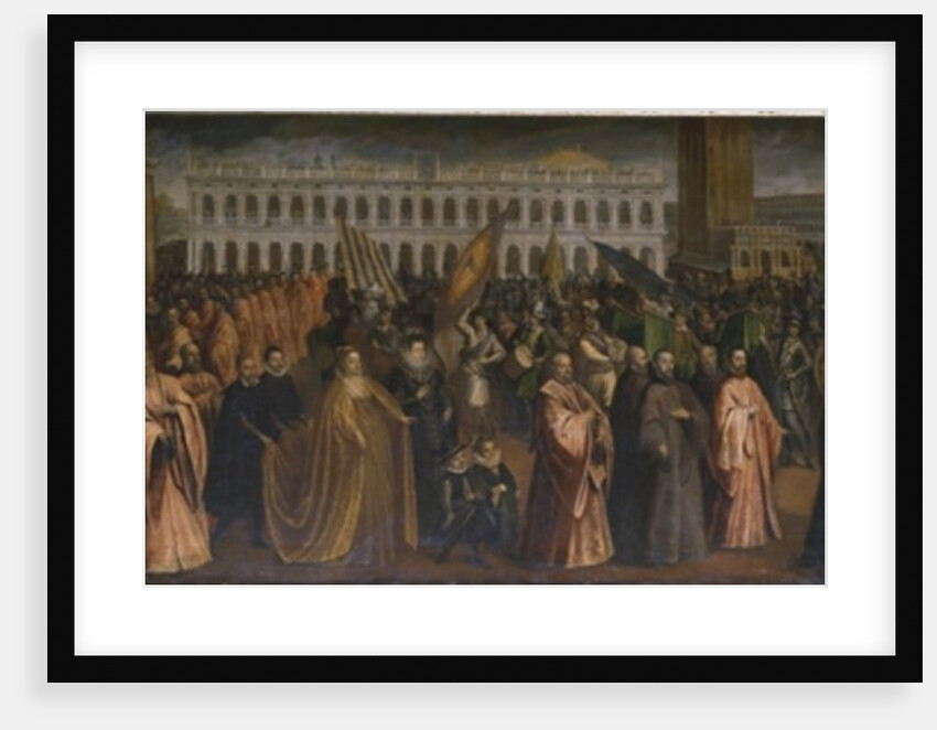The Dogaressa Marina Morosini-Grimani leaving Palazzo Grimani for her coronation in the Palazzo Ducale, Venice, 1597 by Andrea Vicentino