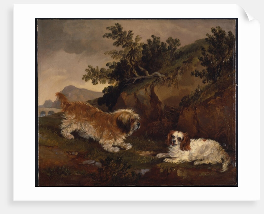 Landscape with spaniel and terrier, 1846 by William Pascoe