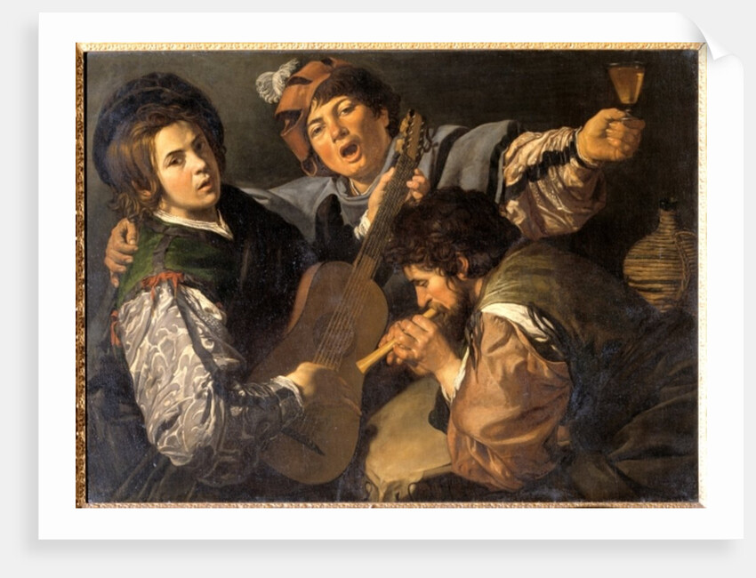 Three men making music, c.1616 by Valentin de Boulogne