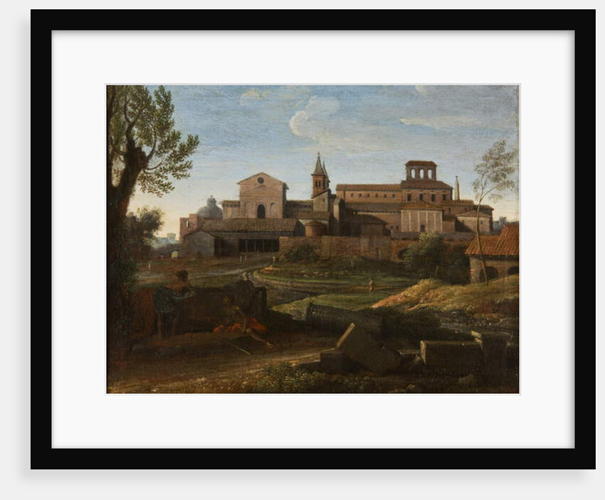 An Italianate Landscape with a view of Saint Giovanni in Laterano, c.1672-75 by Gaspard Poussin Dughet