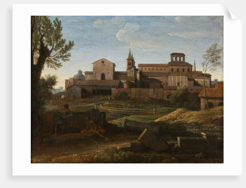 An Italianate Landscape with a view of Saint Giovanni in Laterano, c.1672-75 by Gaspard Poussin Dughet