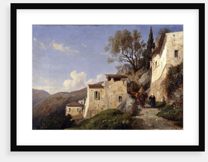 On the Genoa road, near Nice, 1842 by Francois Antoine Leon Fleury