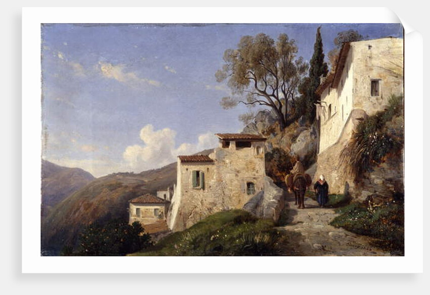 On the Genoa road, near Nice, 1842 by Francois Antoine Leon Fleury