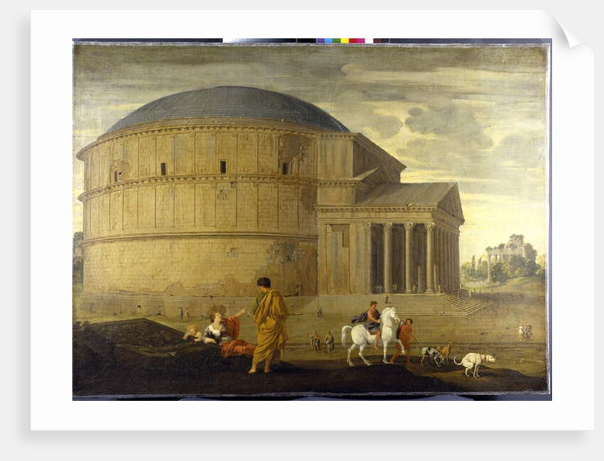 Capriccio view of the Pantheon with the temple of Vespasian by Jean Lemaire