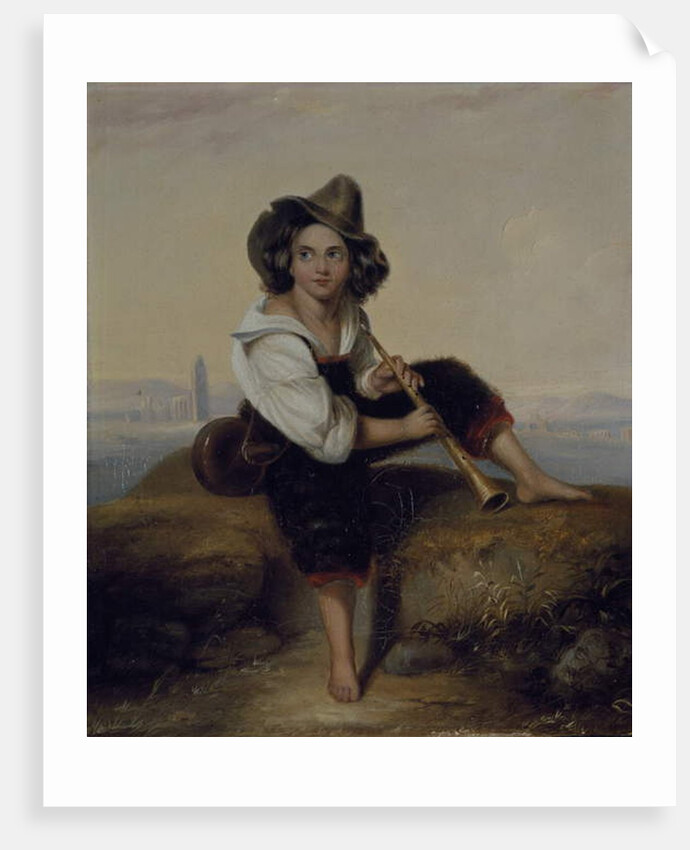 A peasant boy with a pipe, near the Flavian Aqueduct, c.1844 by Clara Montalba