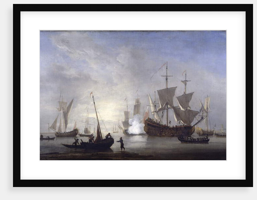 Shipping in a calm, c.1680 by Willem van de the Younger Velde