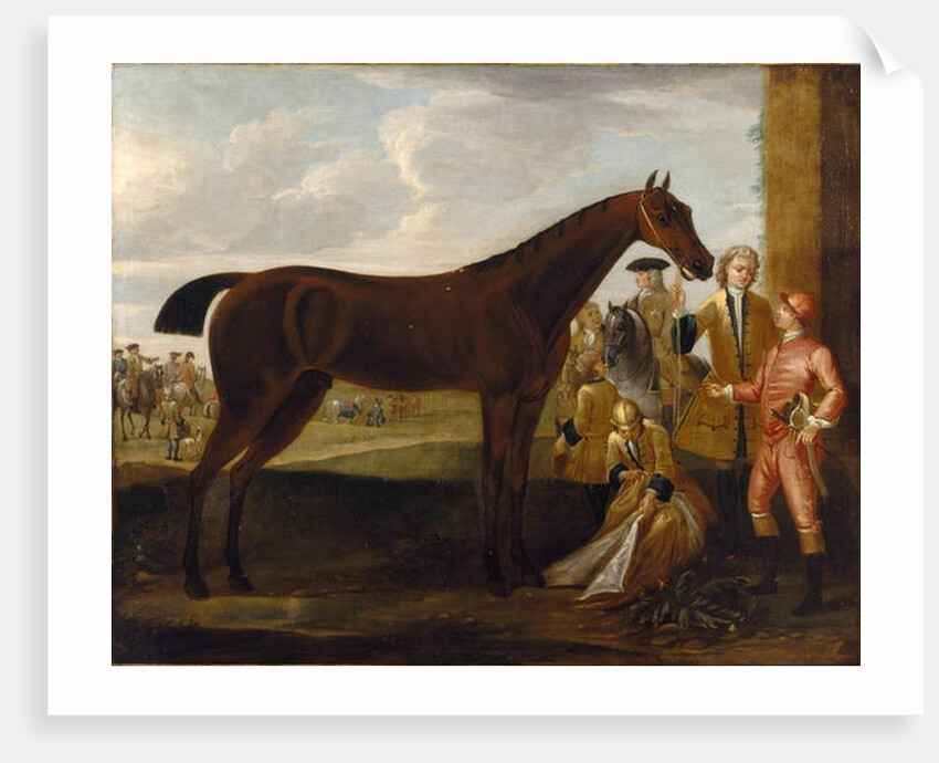 Scamp', a bay racehorse owned by the 3rd Duke of Devonshire and a jockey on a racecourse 1708-30 by John Wootton
