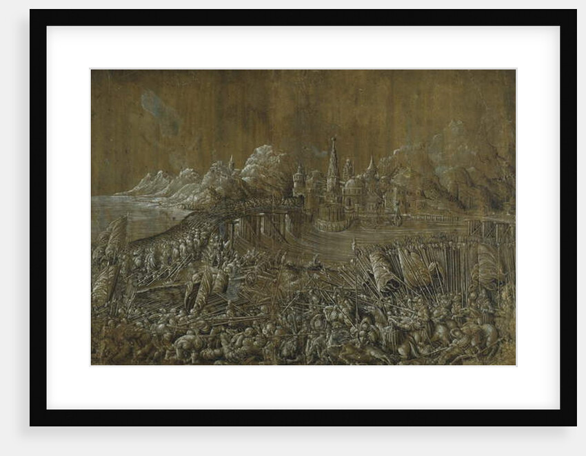 Landaknechten, Battle on a Bridge by Albrecht Altdorfer