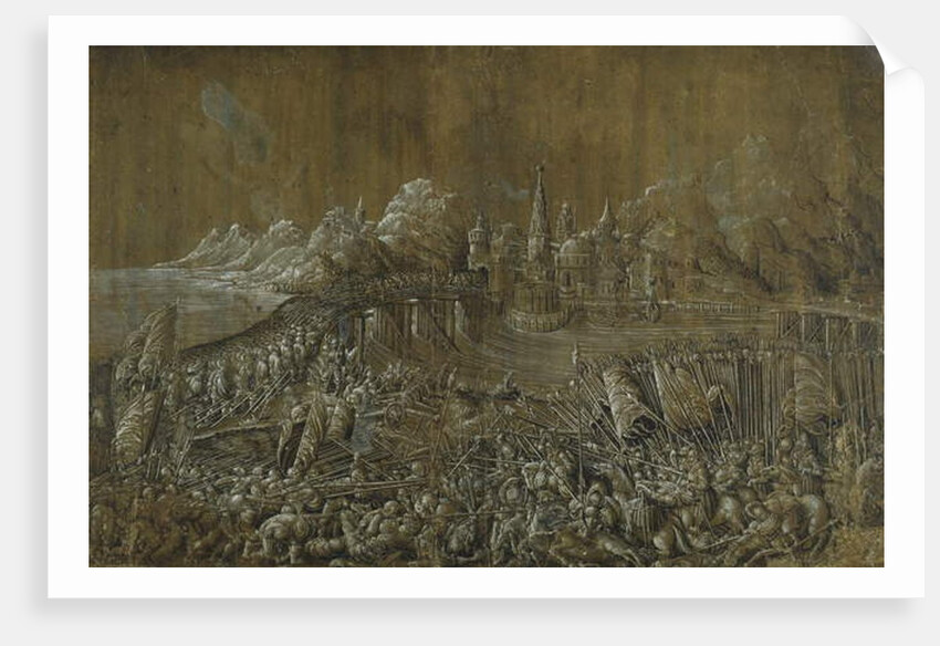 Landaknechten, Battle on a Bridge by Albrecht Altdorfer