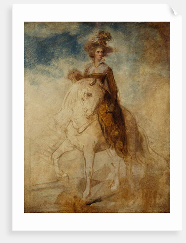 Equestrian portrait of a lady, said to be Lady Elizabeth Foster by Richard Cosway
