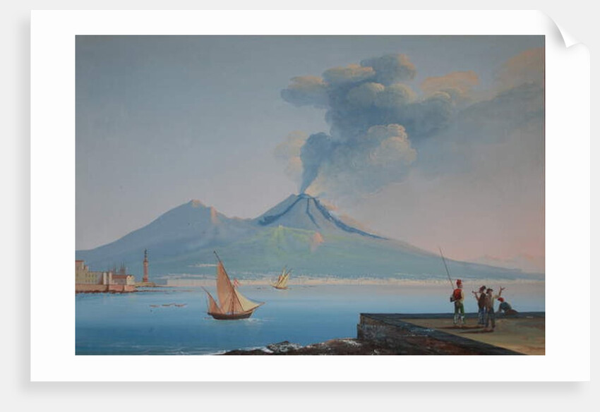 View of Naples Bay with Mount Vesuvius by Neapolitan School