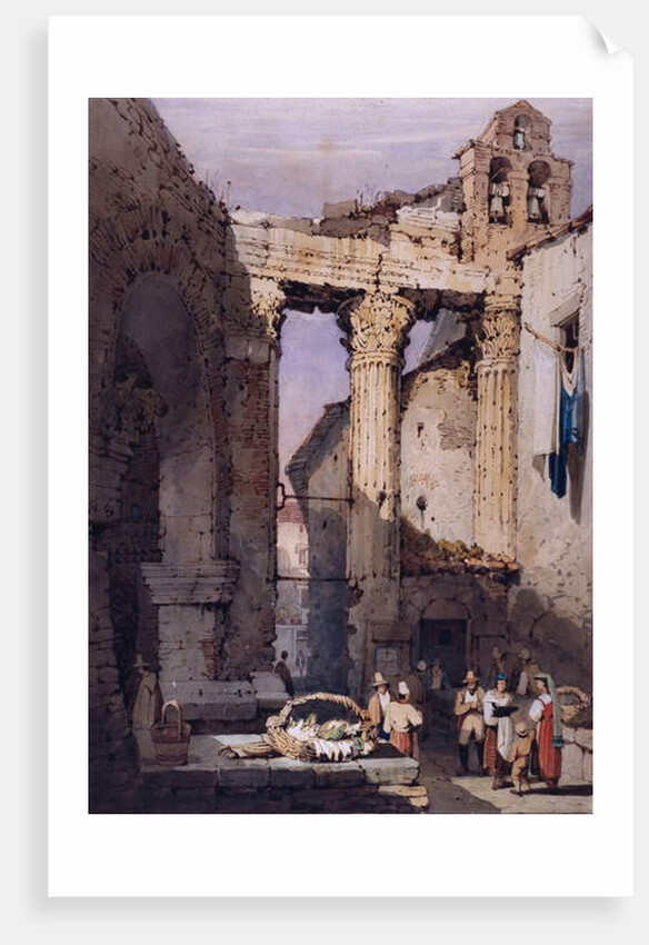 The Temple of Mars Ultor by the Forum of Augustus by Samuel Prout